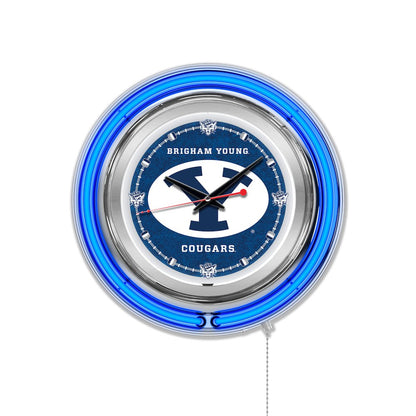 Brigham Young Neon Clock