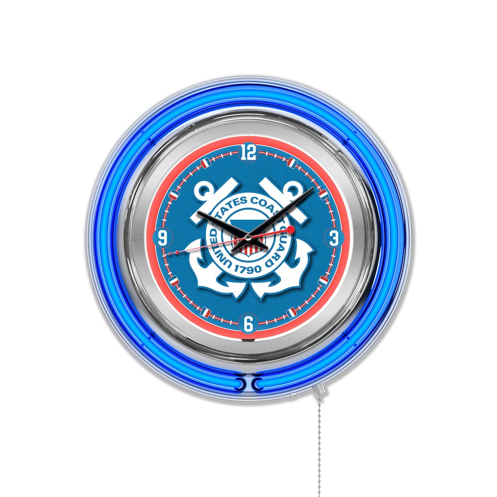 U.S. Coast Guard Neon Clock