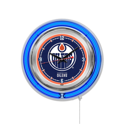 Edmonton Oilers Neon Clock