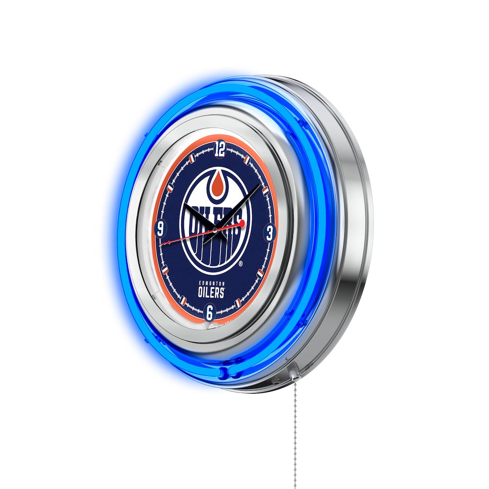 Edmonton Oilers Neon Clock