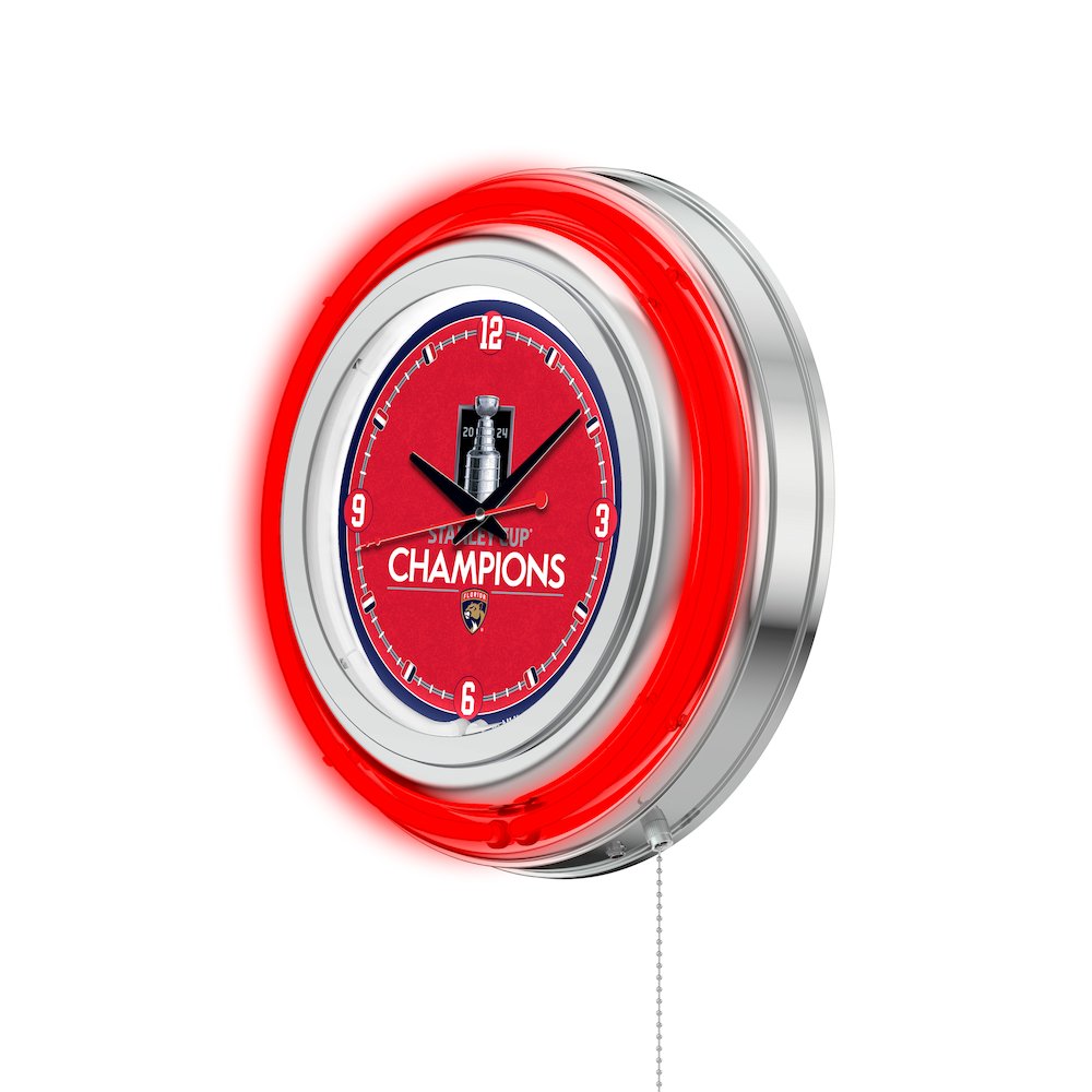 Florida Panthers - 2024 Stanley Cup  Double Neon Wall Clock