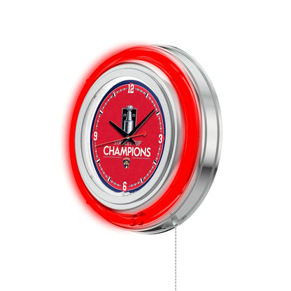Florida Panthers - 2025 Stanley Cup 15" Double Neon Wall Clock