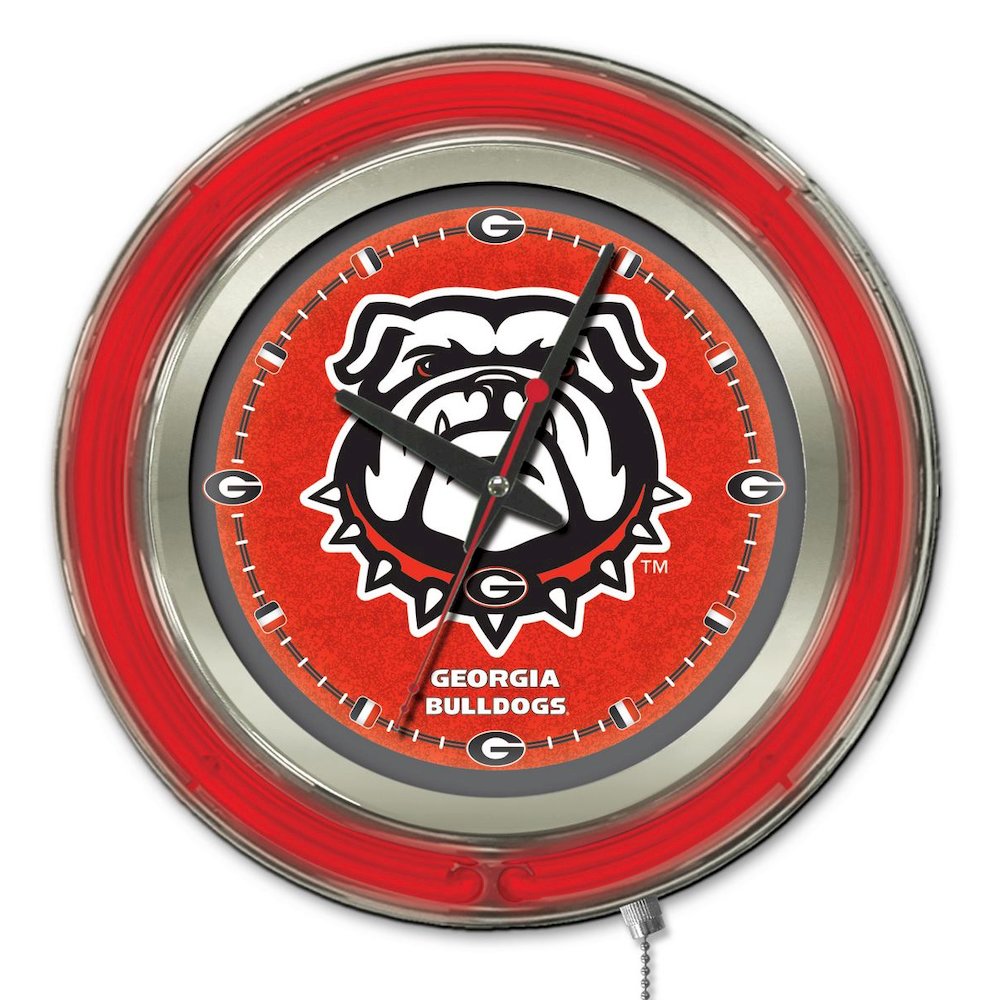 Georgia "Bulldog" Neon Clock