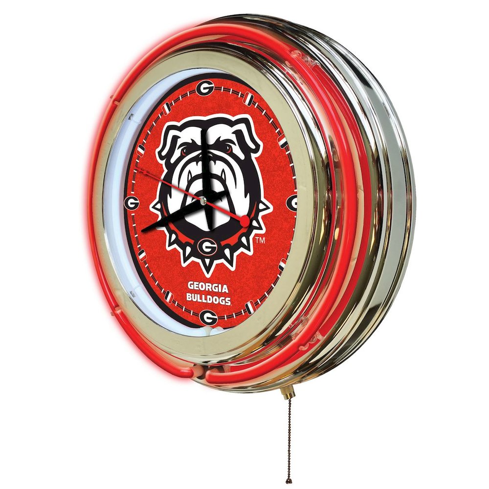 Georgia "Bulldog" Neon Clock