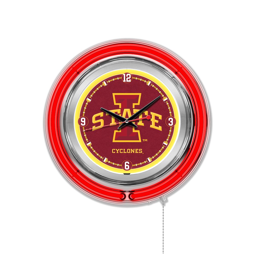 Iowa State Neon Clock