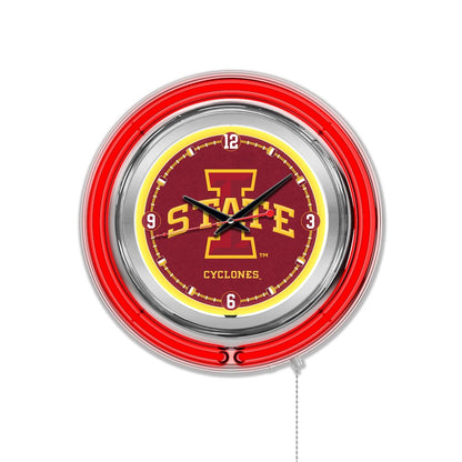 Iowa State Neon Clock