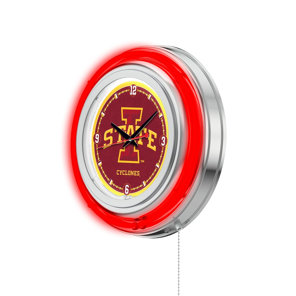 Iowa State Neon Clock