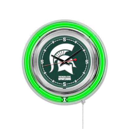 Michigan State Neon Clock