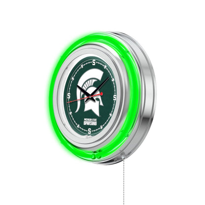Michigan State Neon Clock