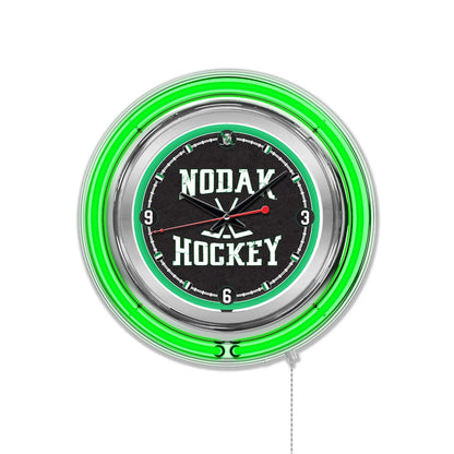 North Dakota Hockey Neon Clock