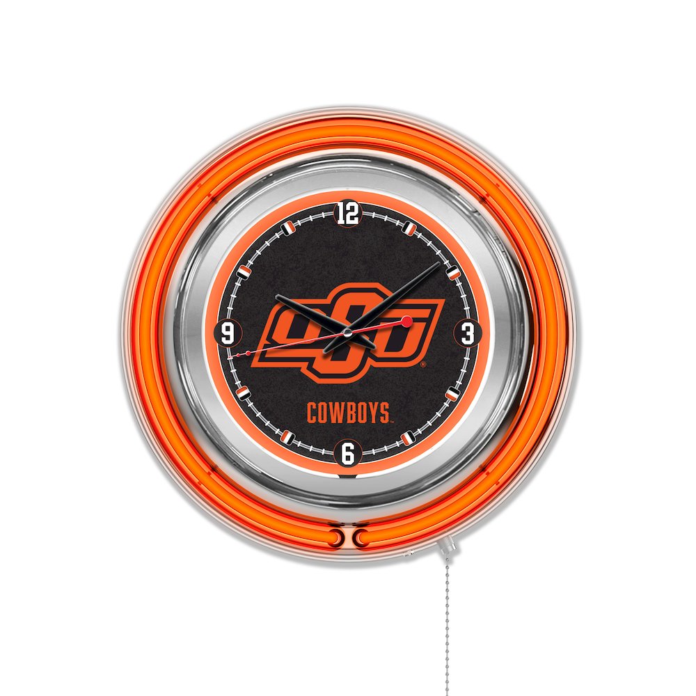 Oklahoma State Neon Clock