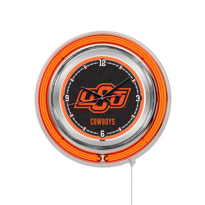 Oklahoma State Neon Clock