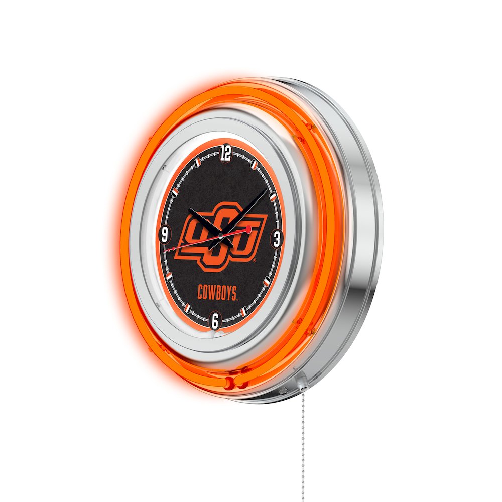 Oklahoma State Neon Clock