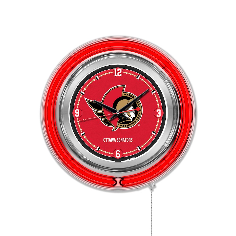 Ottawa Senators Neon Clock