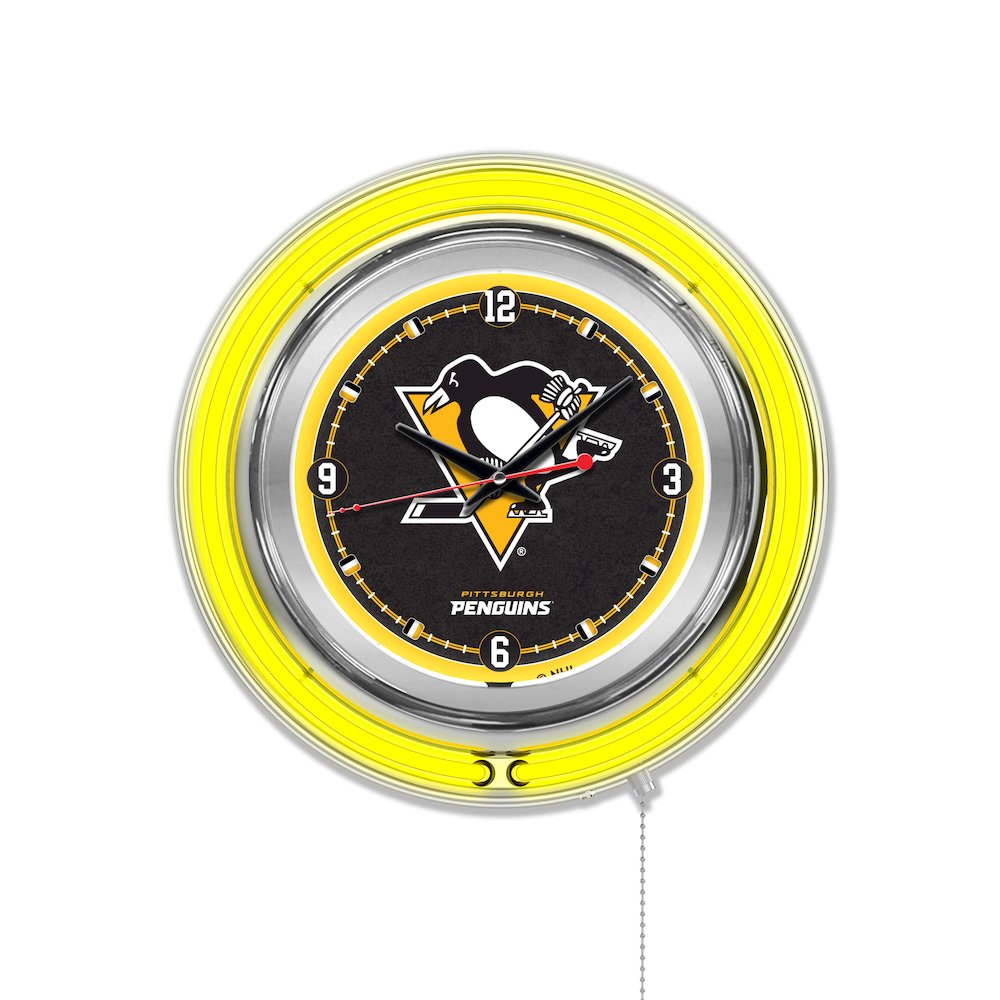 Pittsburgh Penguins Neon Clock
