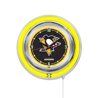 Pittsburgh Penguins Neon Clock