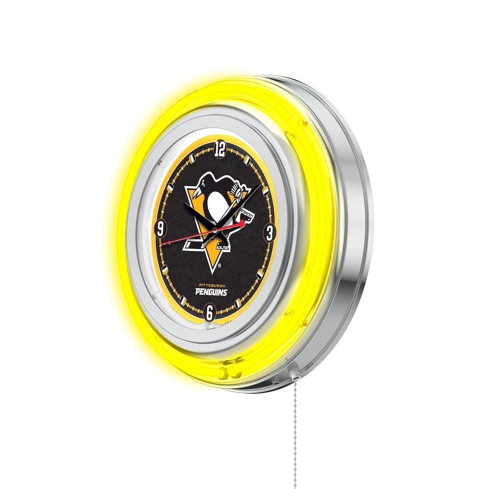 Pittsburgh Penguins Neon Clock