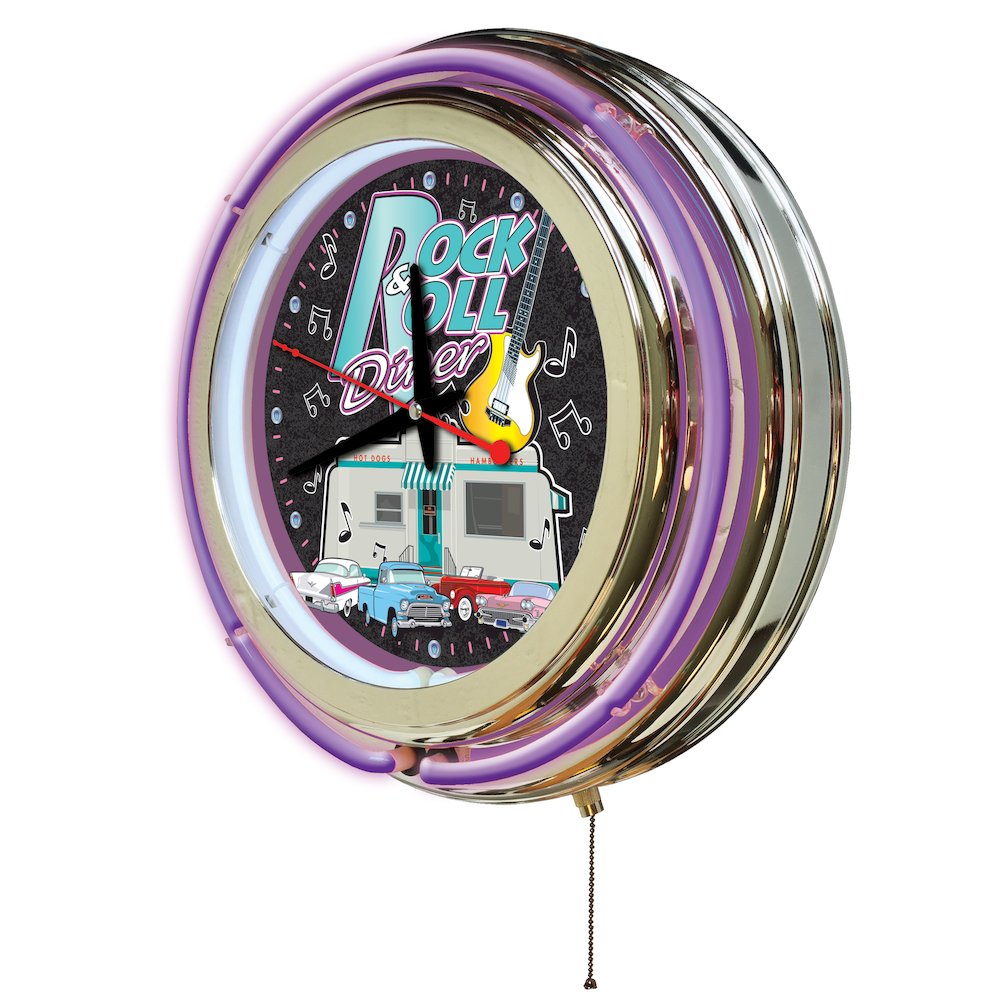 Rock & Roll Diner Neon Clock