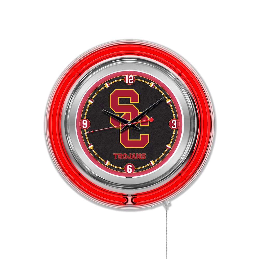 USC Trojans Neon Clock
