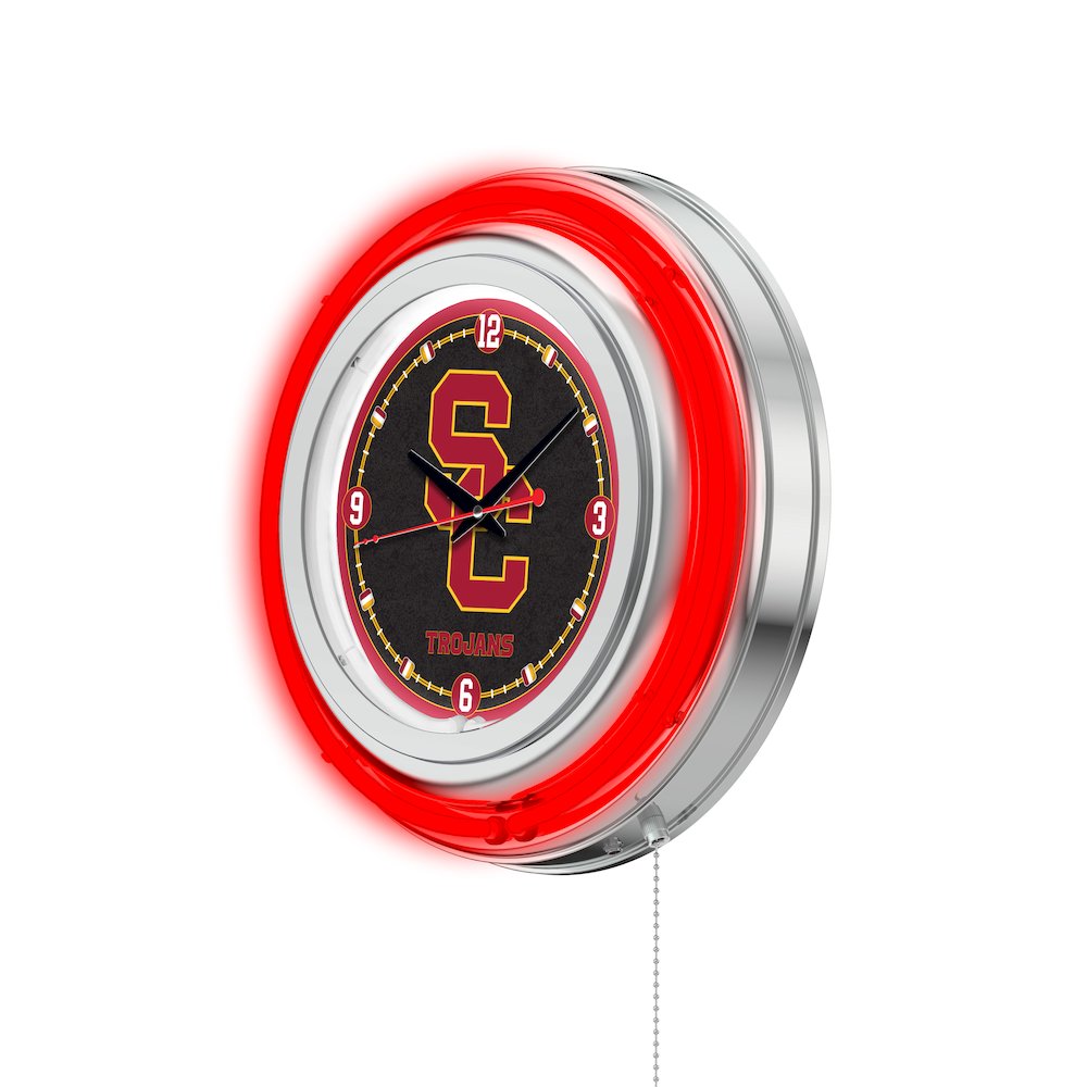 USC Trojans Neon Clock