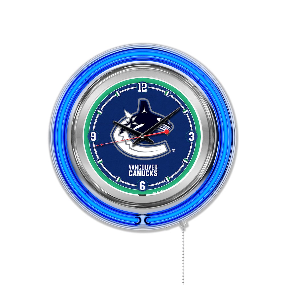 Vancouver Canucks Neon Clock