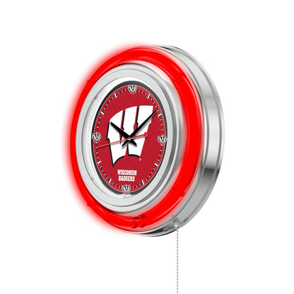 Wisconsin "W" Neon Clock