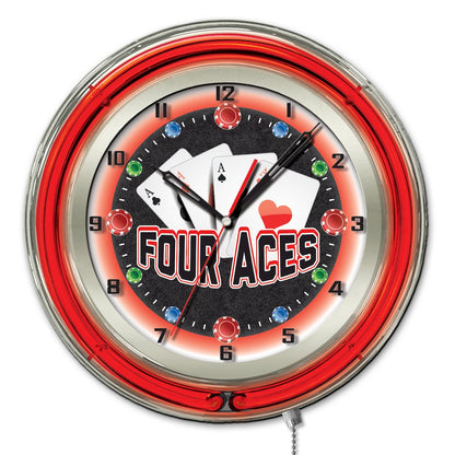 4 Aces Neon Clock