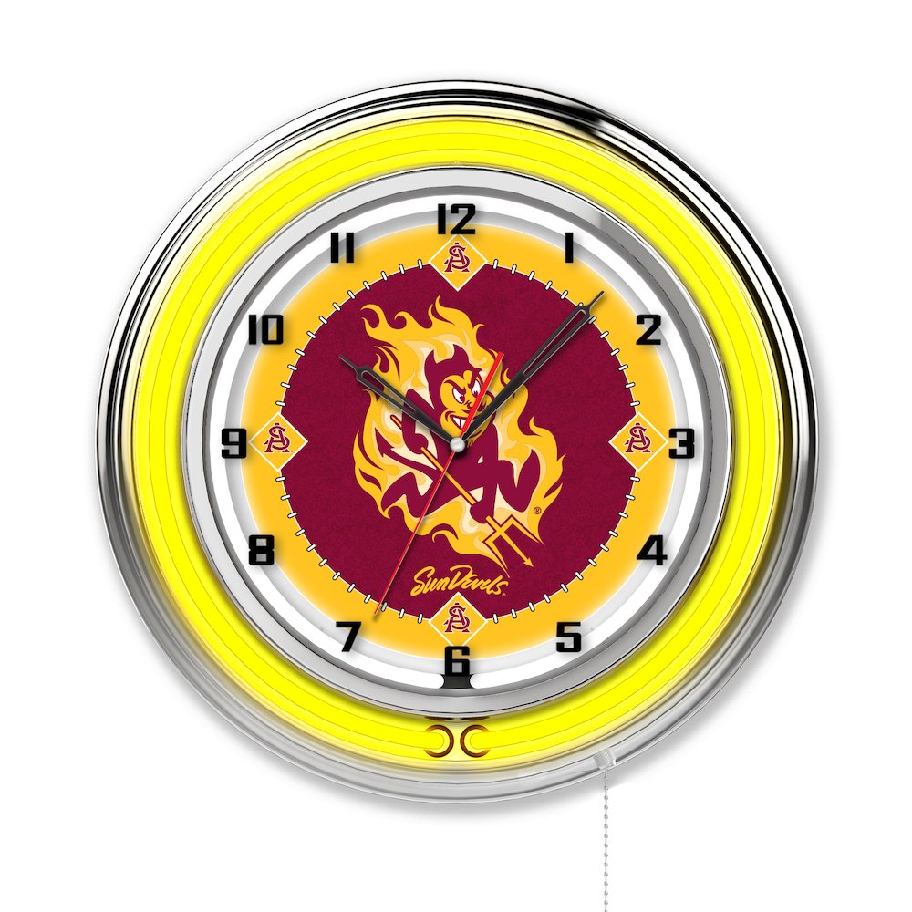 Arizona State 19" Neon Clock with Sparky Logo