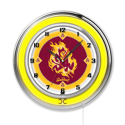 Arizona State 19" Neon Clock with Sparky Logo