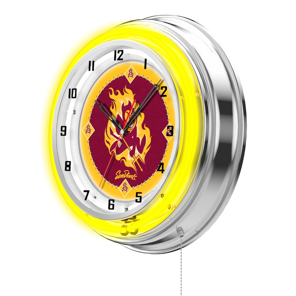 Arizona State 19" Neon Clock with Sparky Logo