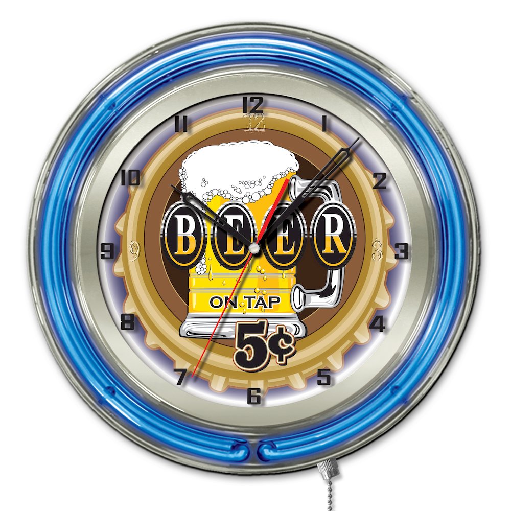 Beer 5 Cents Neon Clock
