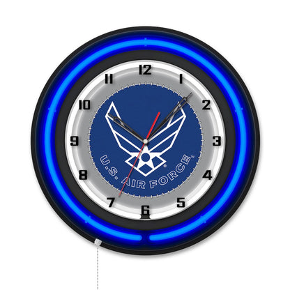 United States Air Force 19" Double Neon Wall Clock