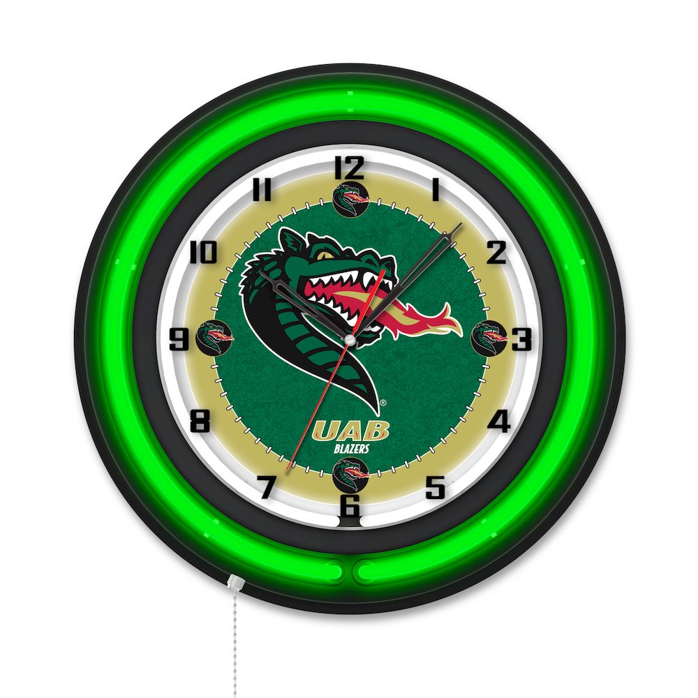 University of Alabama at Birmingham 19" Double Neon Wall Clock