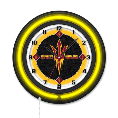 Arizona State University (Pitchfork) 19" Double Neon Wall Clock