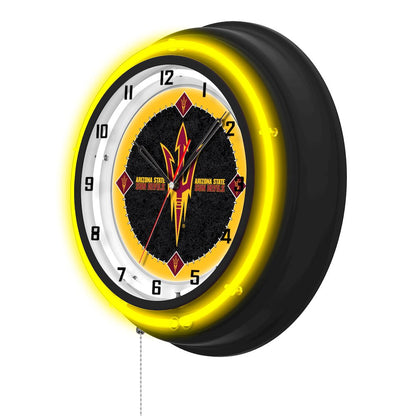Arizona State University (Pitchfork) 19" Double Neon Wall Clock