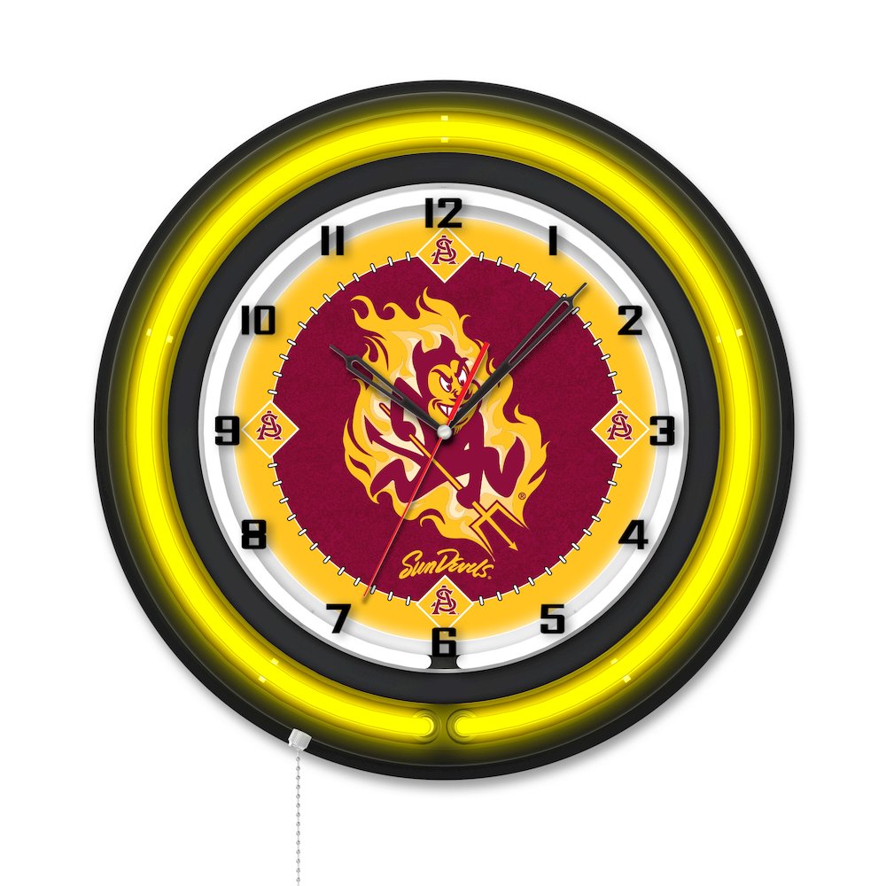 Arizona State University (Sparky) 19" Double Neon Wall Clock