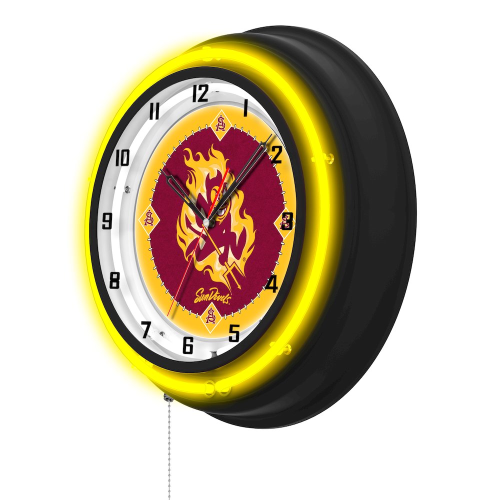 Arizona State University (Sparky) 19" Double Neon Wall Clock