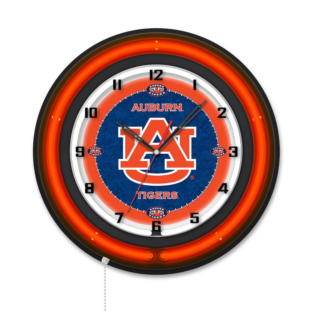 Auburn University 19" Double Neon Wall Clock