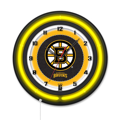 Boston Bruins 19" Double Neon Wall Clock