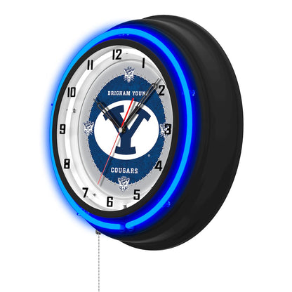 Brigham Young University 19" Double Neon Wall Clock