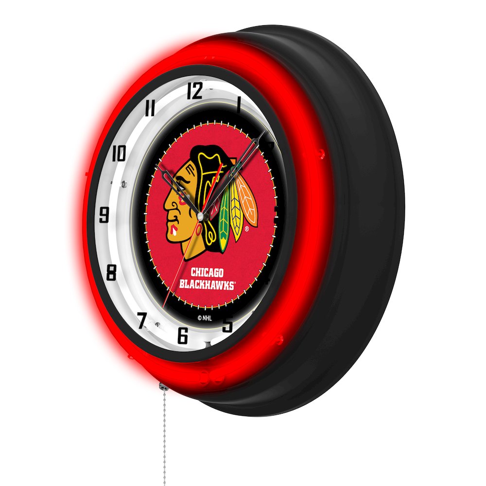 Chicago Blackhawks 19" Double Neon Wall Clock
