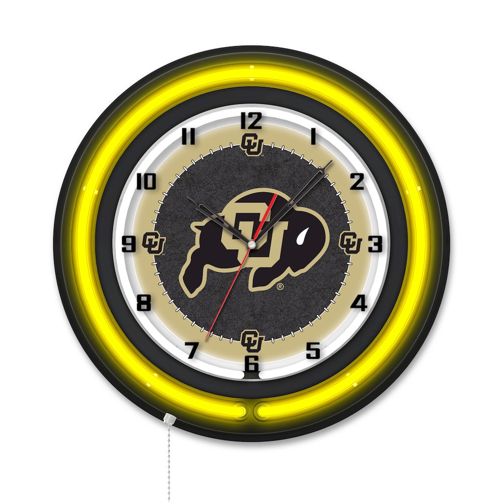 University of Colorado 19" Double Neon Wall Clock