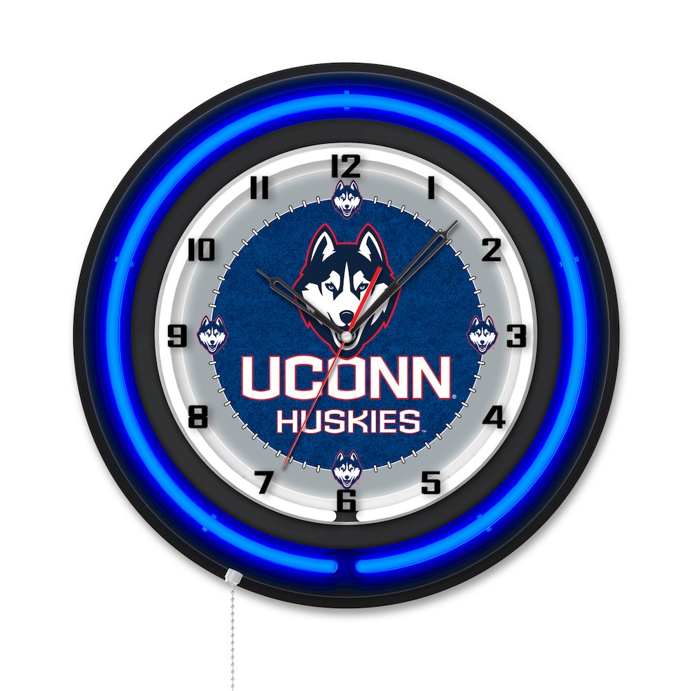 University of Connecticut 19" Double Neon Wall Clock