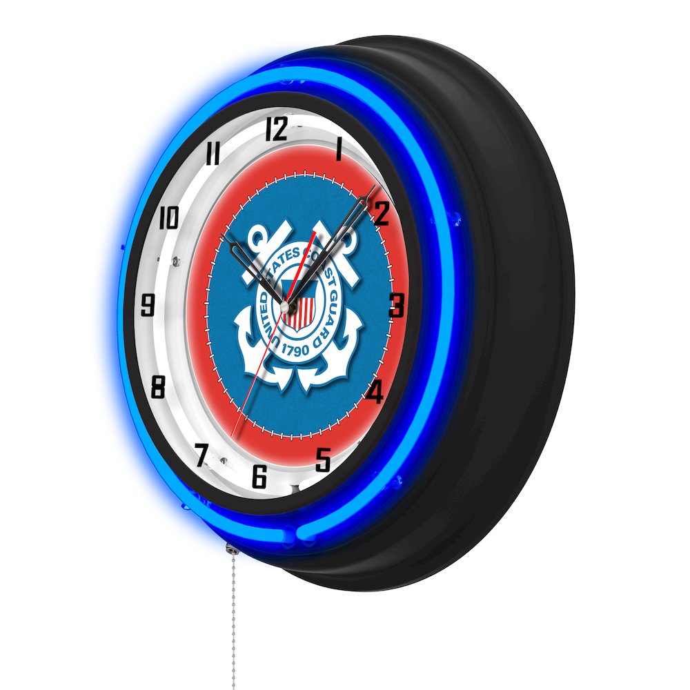 United States Coast Guard 19" Double Neon Wall Clock