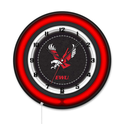 Eastern Washington University 19" Double Neon Wall Clock
