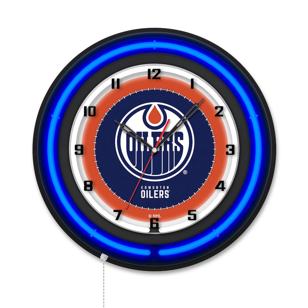 Edmonton Oilers 19" Double Neon Wall Clock