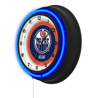 Edmonton Oilers 19" Double Neon Wall Clock