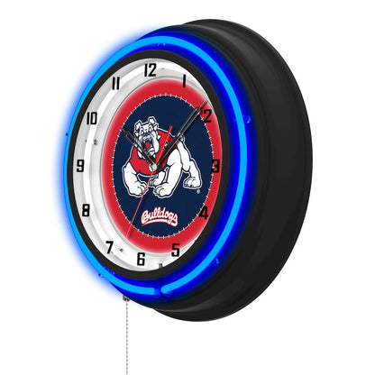 Fresno State University 19" Double Neon Wall Clock