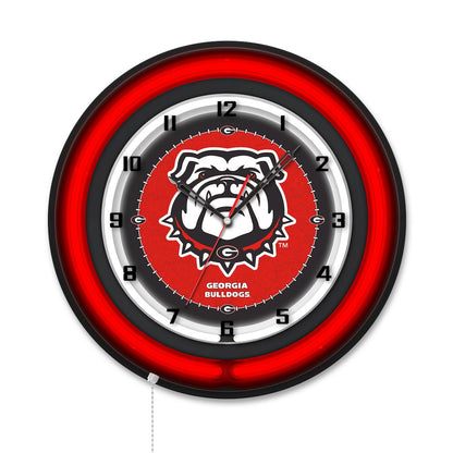 University of Georgia (Bulldog)  19" Double Neon Wall Clock