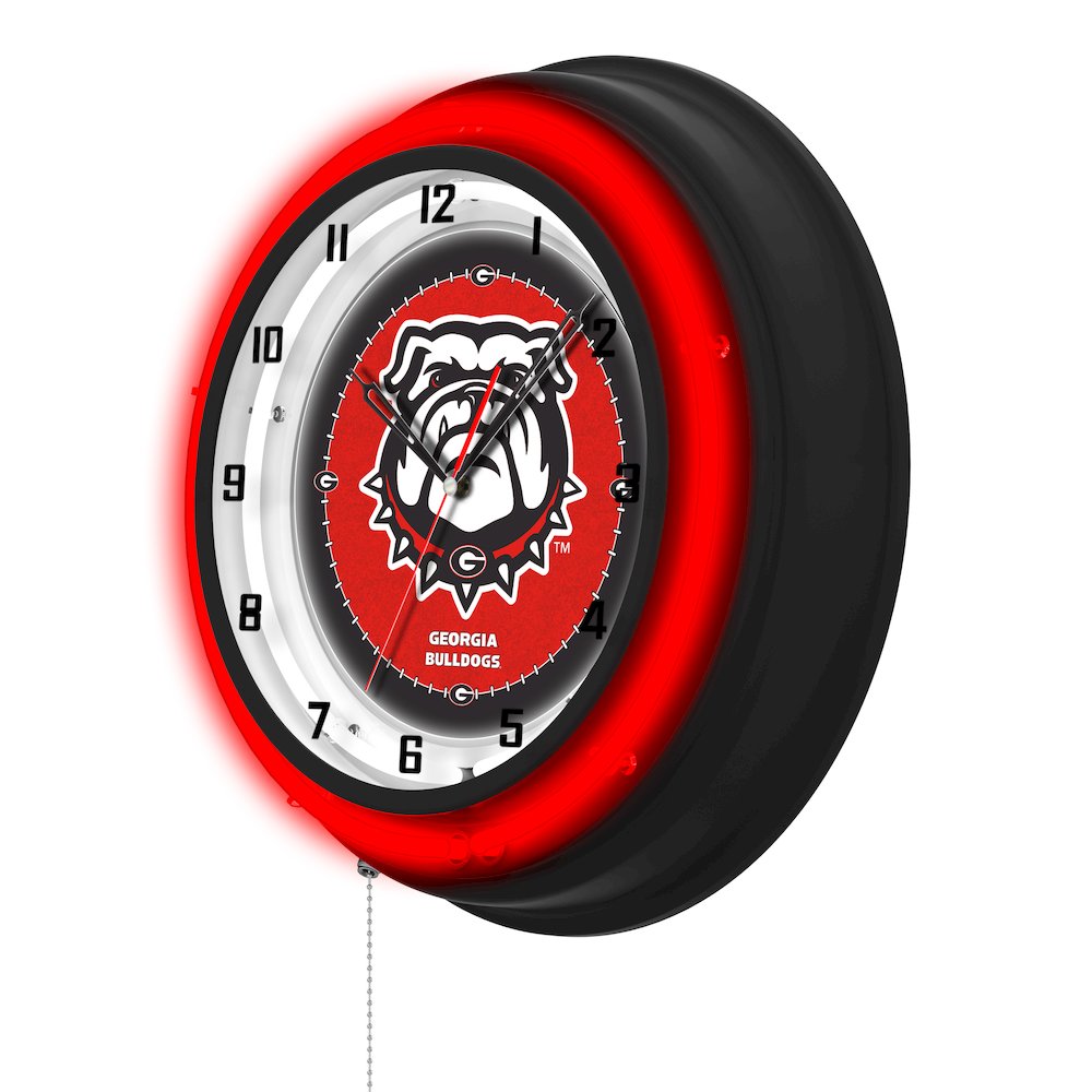 University of Georgia (Bulldog)  19" Double Neon Wall Clock